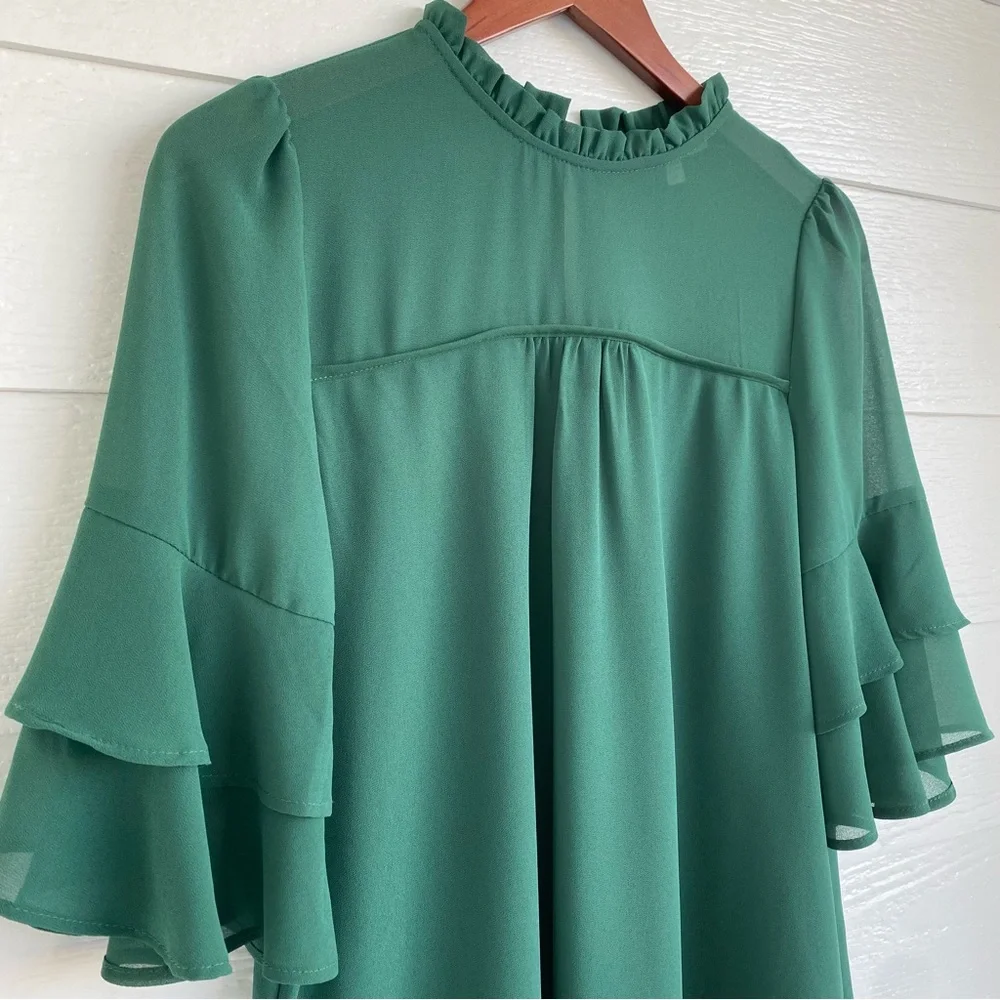 Monteau Los Angeles Women’s Green Blouse Size M - Picture 3 of 7